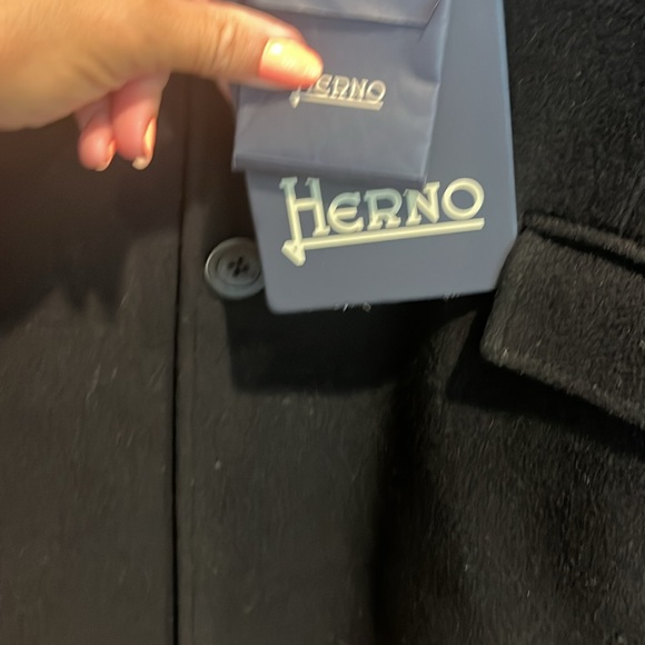 New with Tags Herno Men's Black Bibbed Topcoat Missing Bib IT 50 US 40 - Picture 2 of 7
